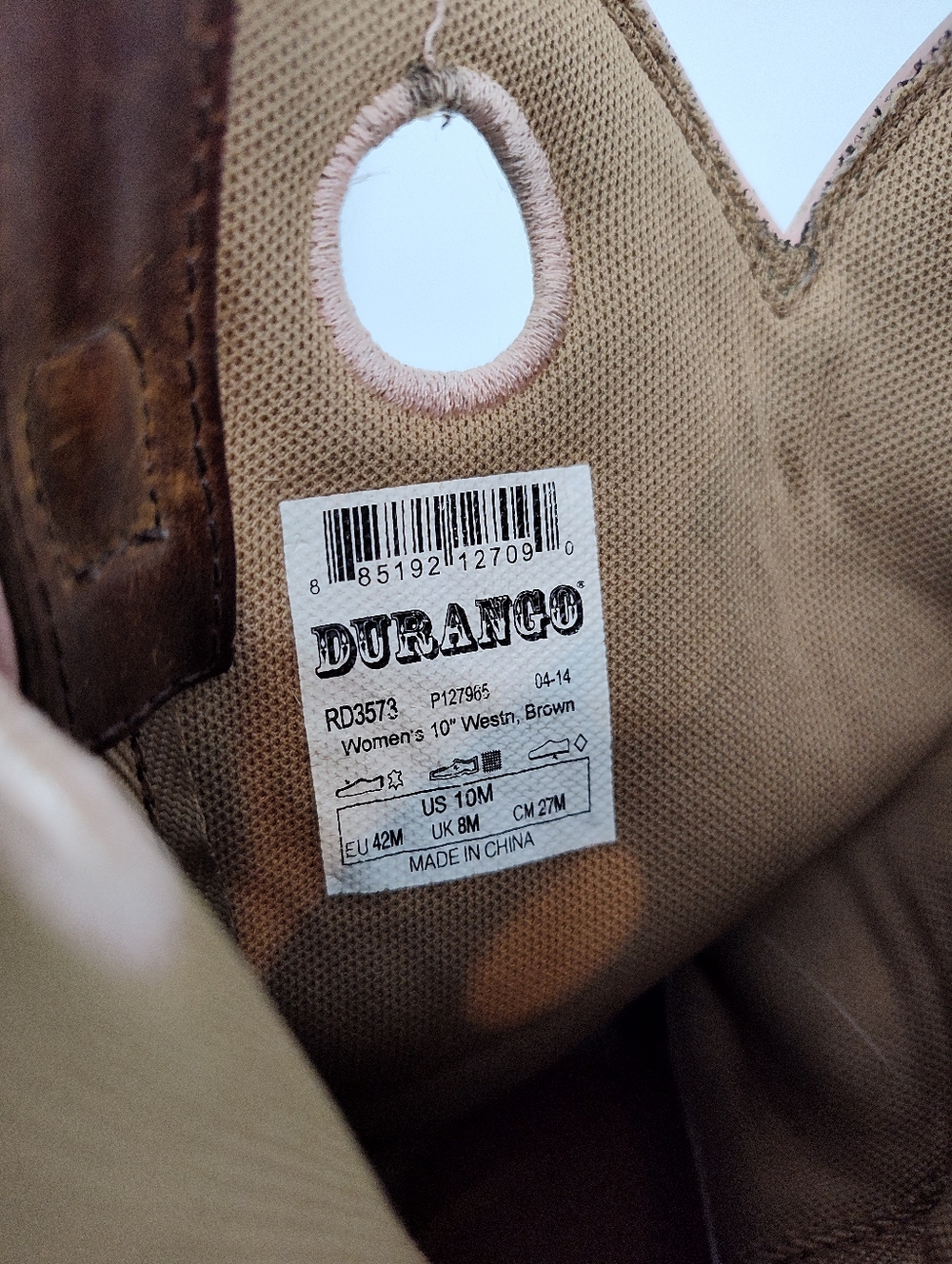 Durango Women's Brown Leather Cowboy Boots with Green Shaft Size 10M - Picture 9 of 9